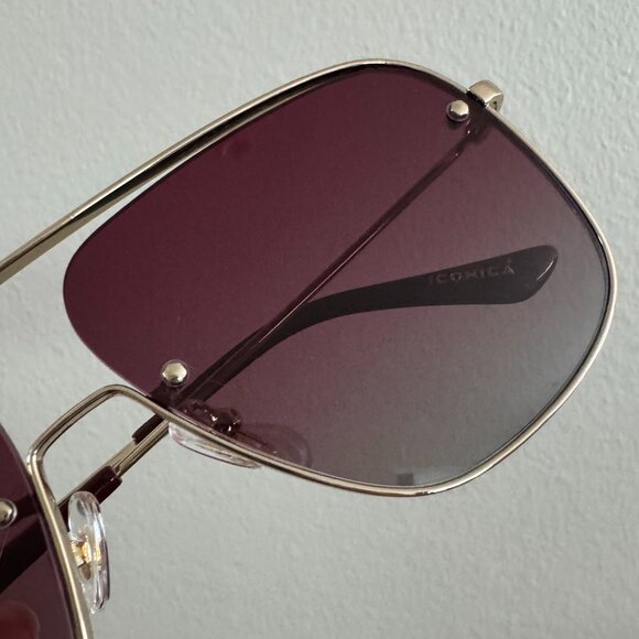 DIFF - Iconica Polarized Cynthia Sunglasses in Gold with Wine Gradient Lenses - Picture 9 of 12